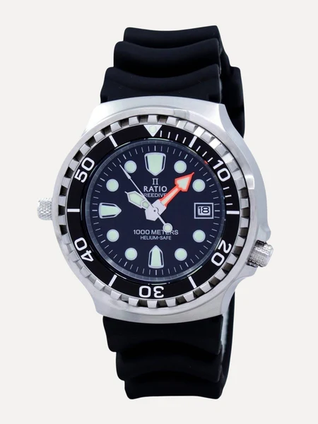Ratio FreeDiver Helium Safe 1000M Sapphire Quartz 1038EF102V Men's Watch thumbnail 2