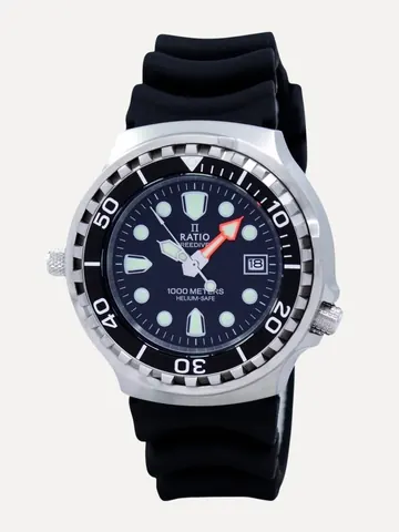 Ratio FreeDiver Helium Safe 1000M Sapphire Quartz 1038EF102V Men's Watch