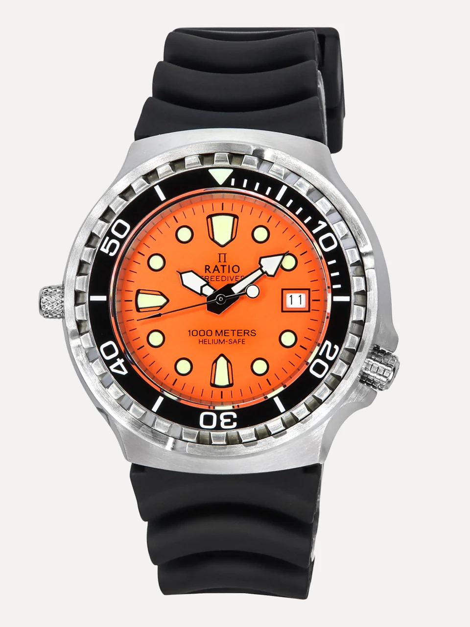 Ratio FreeDiver Helium Safe Sapphire Quartz Orange Dial 1038EF102V-ORG Men™s 1000M Watch thumbnail 2