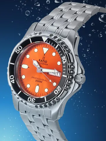 Ratio FreeDiver Orange Dial Quartz 36JL140-ORG 200M Men™s Watch