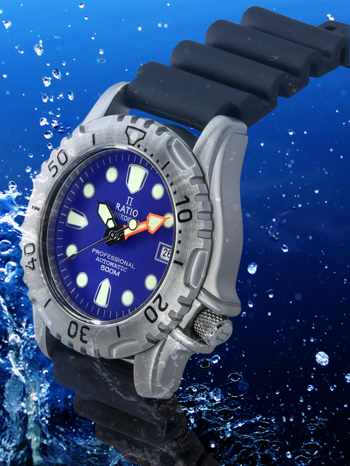 Ratio FreeDiver Professional 500M Sapphire Blue Dial Automatic 32GS202A-BLU Men's Watch thumbnail 2