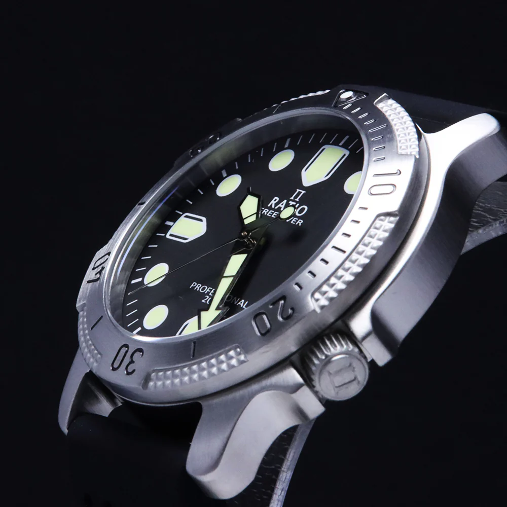 Ratio FreeDiver Professional Sapphire Black Dial Quartz RTF021 200M Men's Watch