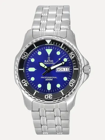 Ratio FreeDiver Professional Sapphire Sunray Blue Dial Quartz 36JL140-BLU 200M Men™s Watch
