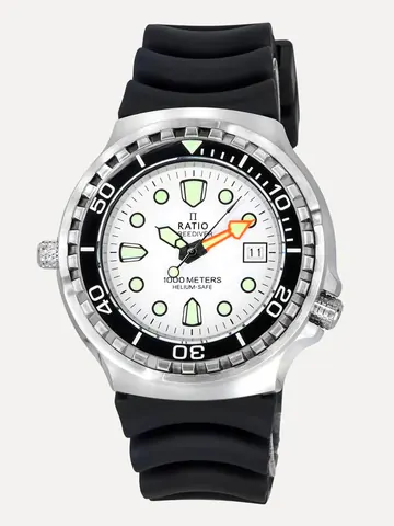 Ratio FreeDiver Quartz White Dial 1038EF102V-WHT 1000M Men™s Watch