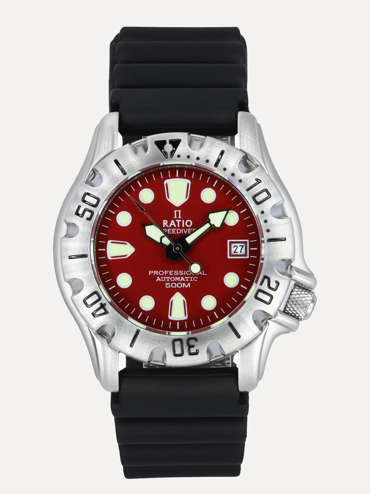 Ratio FreeDiver Red Dial Automatic 32BJ202A-RED 500M Men's Watch