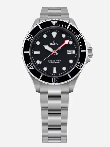 Ratio FreeDiver RTFL800 Black Dial Quartz 200M Women's Watch