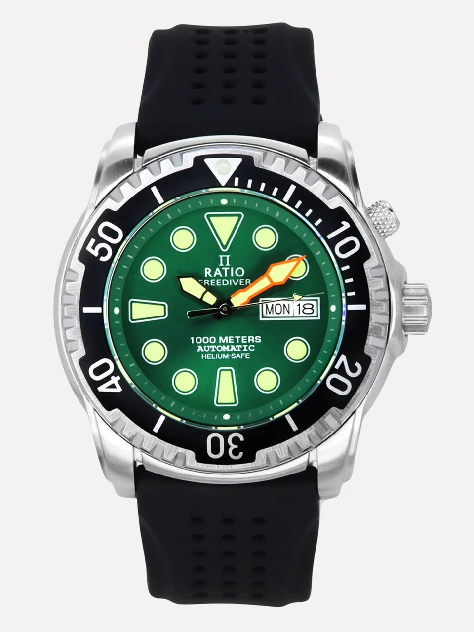 Ratio FreeDiver Version 02 Helium Safe 1000M Sapphire Automatic Green Dial 1068HA90-34VA-GRN-V02 Men's Watch thumbnail 2