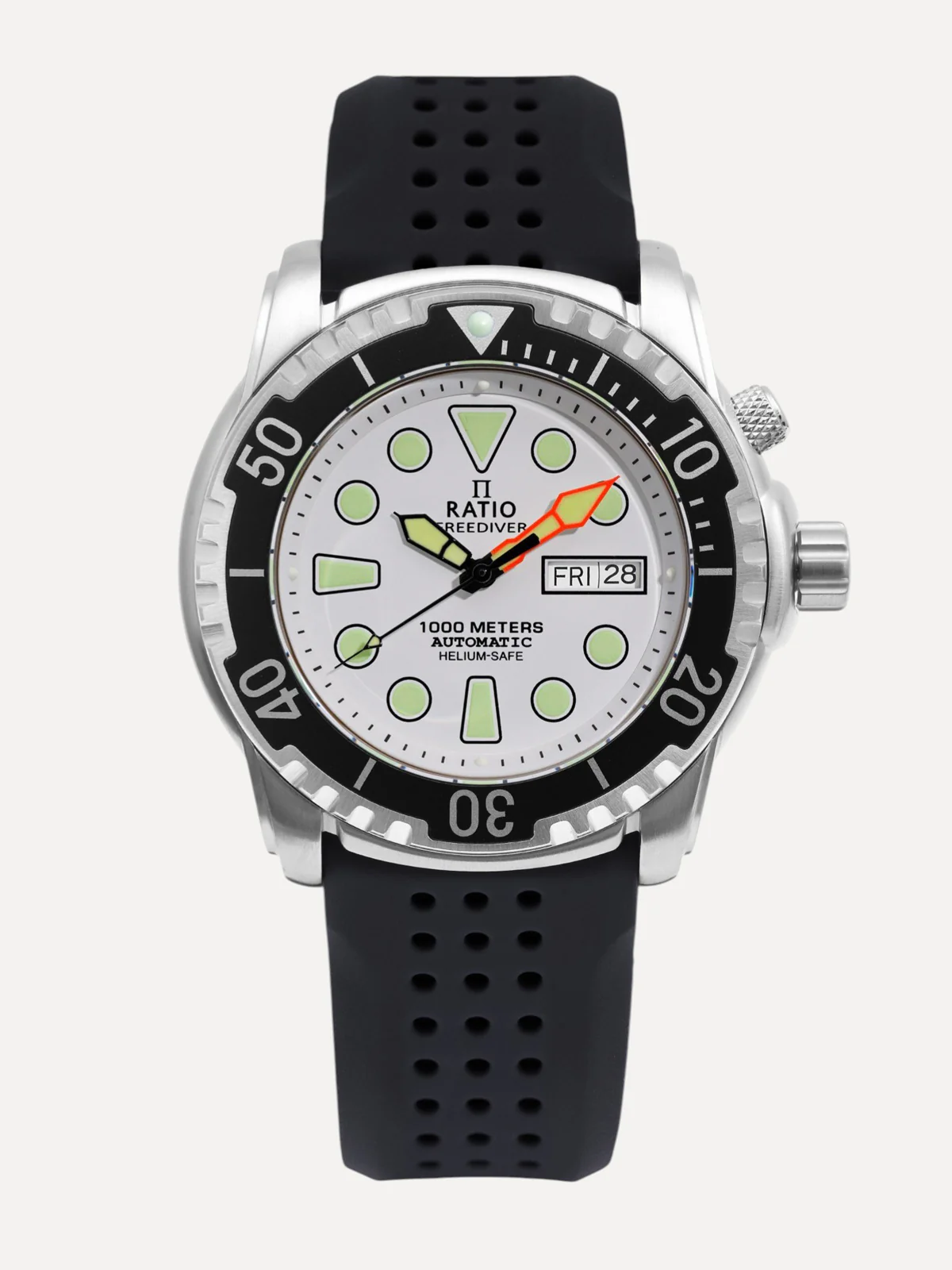Ratio FreeDiver Version 02 Helium Safe 1000M Sapphire Automatic White Dial 1068HA90-34VA-WHT-V02 Men's Watch thumbnail 2