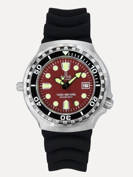 Ratio FreeDiver Version 02 Helium Safe 1000M Sapphire Quartz Red Dial 1038EF102V-RED-V02 Men's Watch thumbnail 2