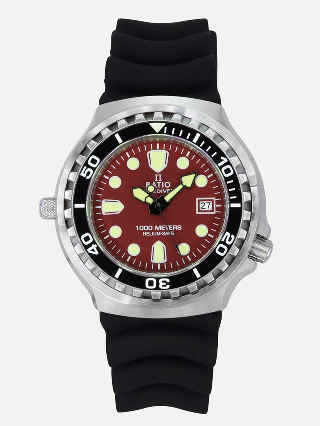 Ratio FreeDiver Version 02 Helium Safe 1000M Sapphire Quartz Red Dial 1038EF102V-RED-V02 Men's Watch