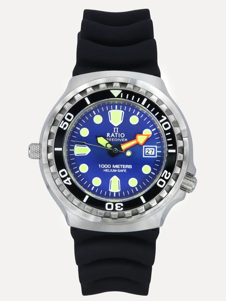Ratio FreeDiver Version 03 Helium Safe 1000M Sapphire Quartz Blue Dial 1038EF102V-BLU-V03 Men's Watch thumbnail 2