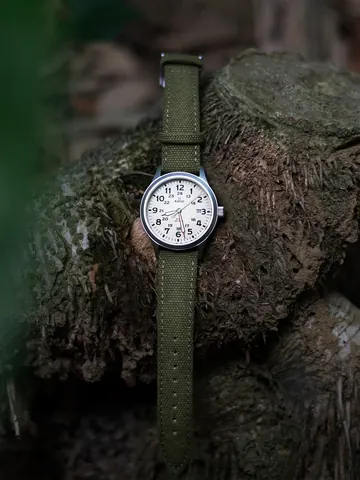 Ratio Quest Men's Field Watch Sapphire Canvas Strap Quartz RTQ019 100M Lewis And Clark Edition