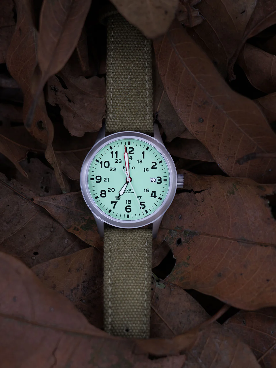 Ratio Quest Men's Field Watch Sapphire Canvas Strap Quartz RTQ021 100M Lewis And Clark Edition thumbnail 2