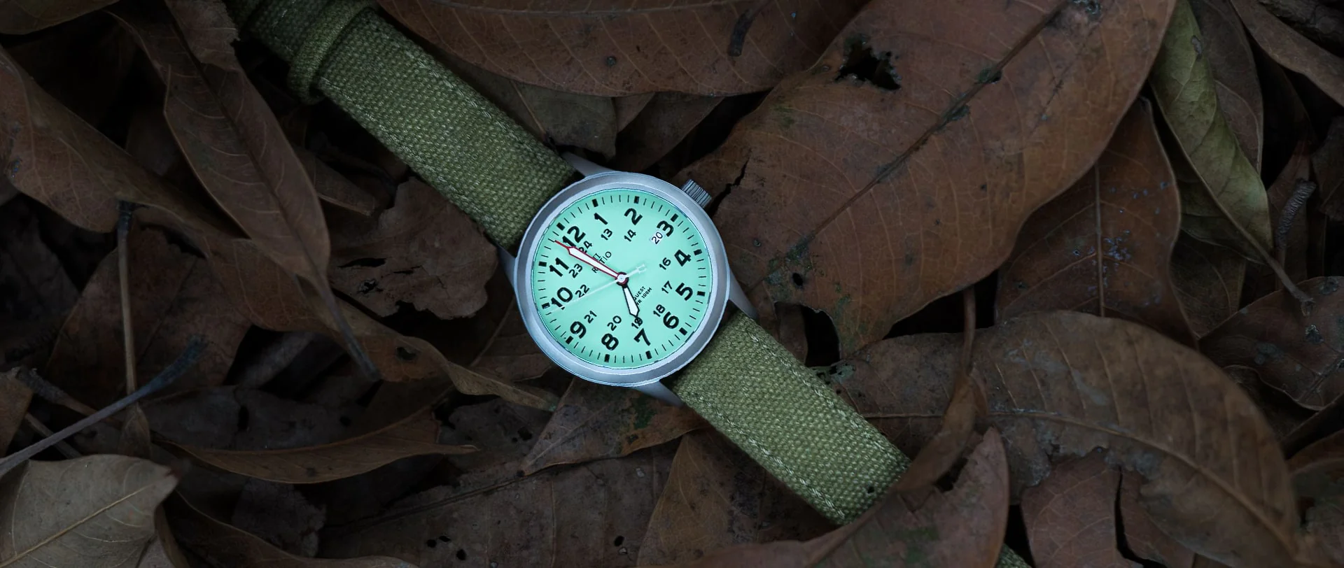 Ratio Quest Men's Field Watch Sapphire Canvas Strap Quartz RTQ021 100M Lewis And Clark Edition