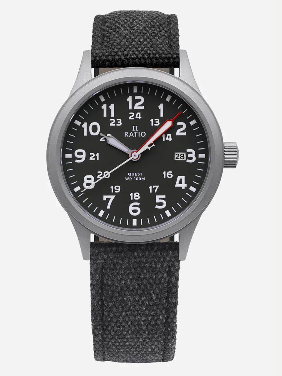 Ratio Quest Men's Field Watch Sapphire Canvas Strap Quartz RTQ023 100M Lewis And Clark Edition thumbnail 2