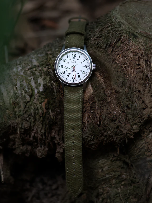 Ratio Quest Men's Field Watch Sapphire Canvas Strap Quartz RTQ027 100M Lewis And Clark Edition thumbnail 2