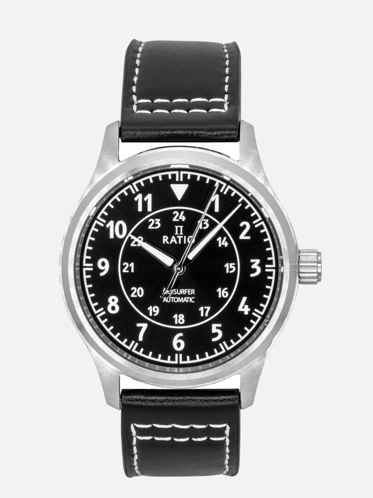 Ratio Skysurfer Pilot Black Sunray Dial Leather Automatic RTS314 200M Mens Watch thumbnail 2