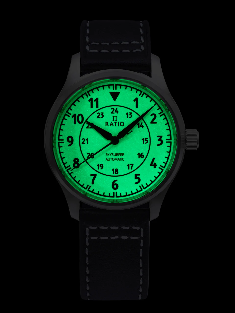 Ratio Skysurfer Pilot Full Luminous Dial Leather Automatic RTS316 200M Men's Watch