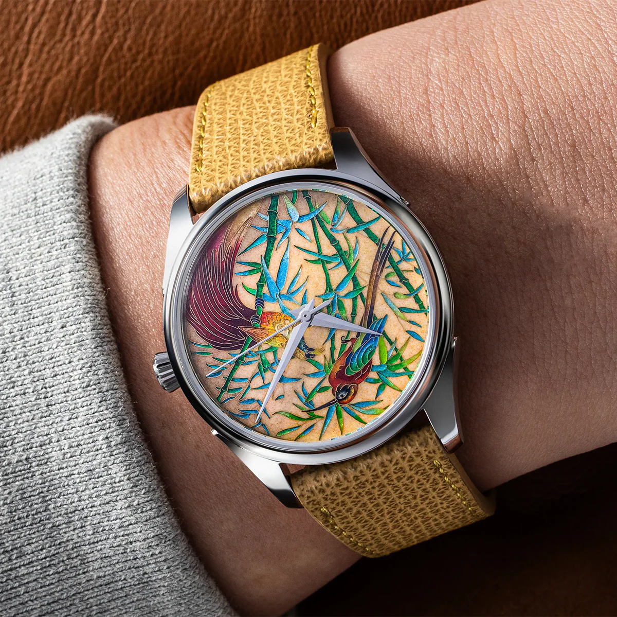 Celadon Cloisonné Enamel Imperial Four Nobles 'Summer / Bamboo (竹)' thumbnail 2