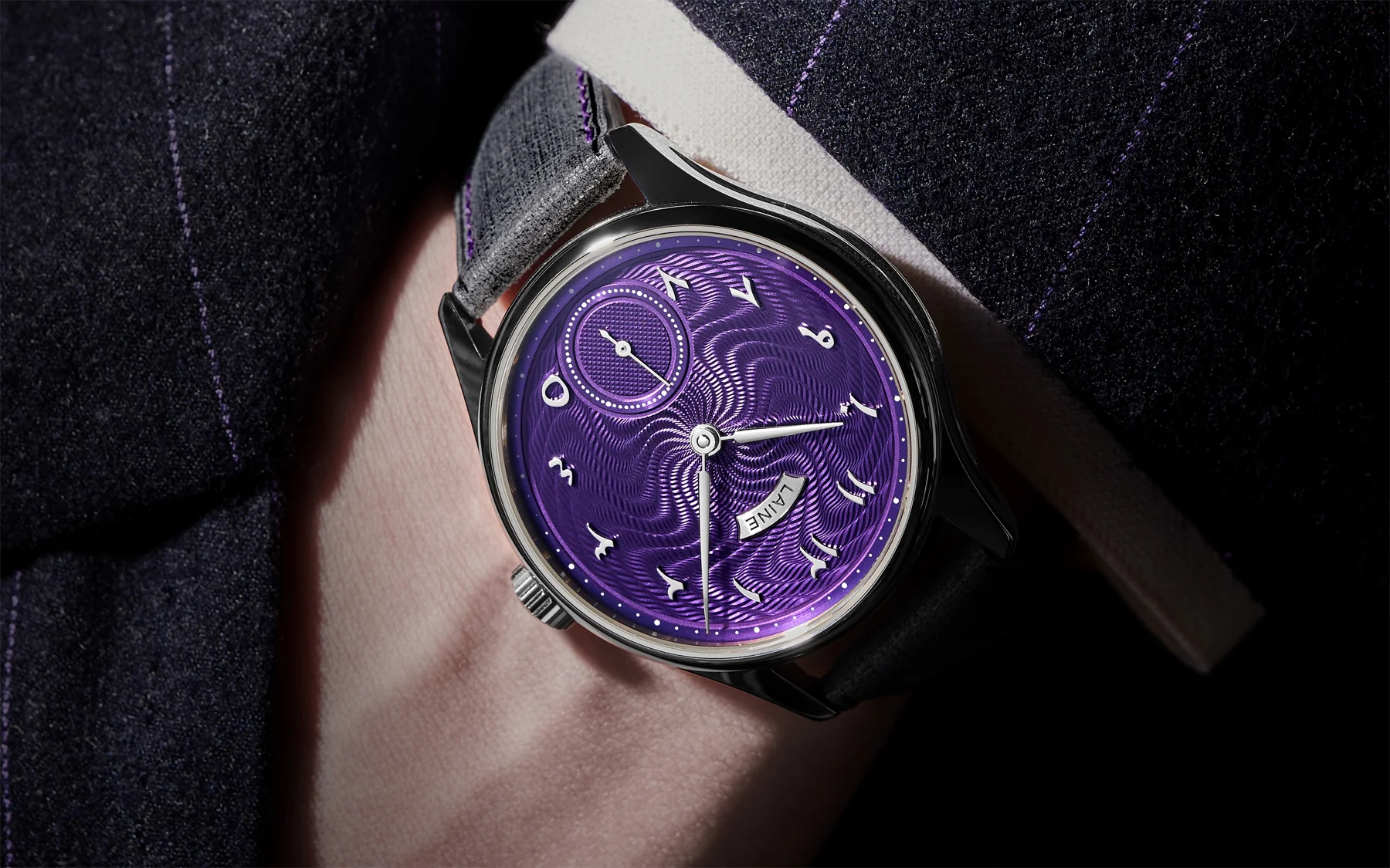 Laine x Revolution Purple Double Guilloché Dial "One Love" (Hindu) thumbnail 2