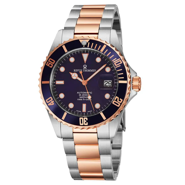 Revue Thommen 17571.2155 'Diver' Blue Dial Two Tone Stainless Steel Swiss Automatic Watch thumbnail 2
