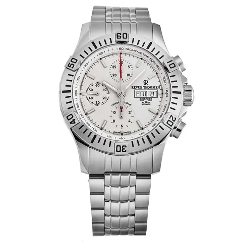 Revue Thommen Men's 16071.6128 'Air speed' Silver Dial Chronograph Day-Date Swiss Automatic Watch