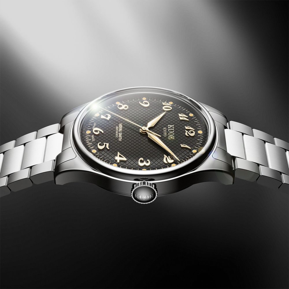 ROYAL SMITH 90-006 Breguet Numerals Silver Case Black Dial thumbnail 4