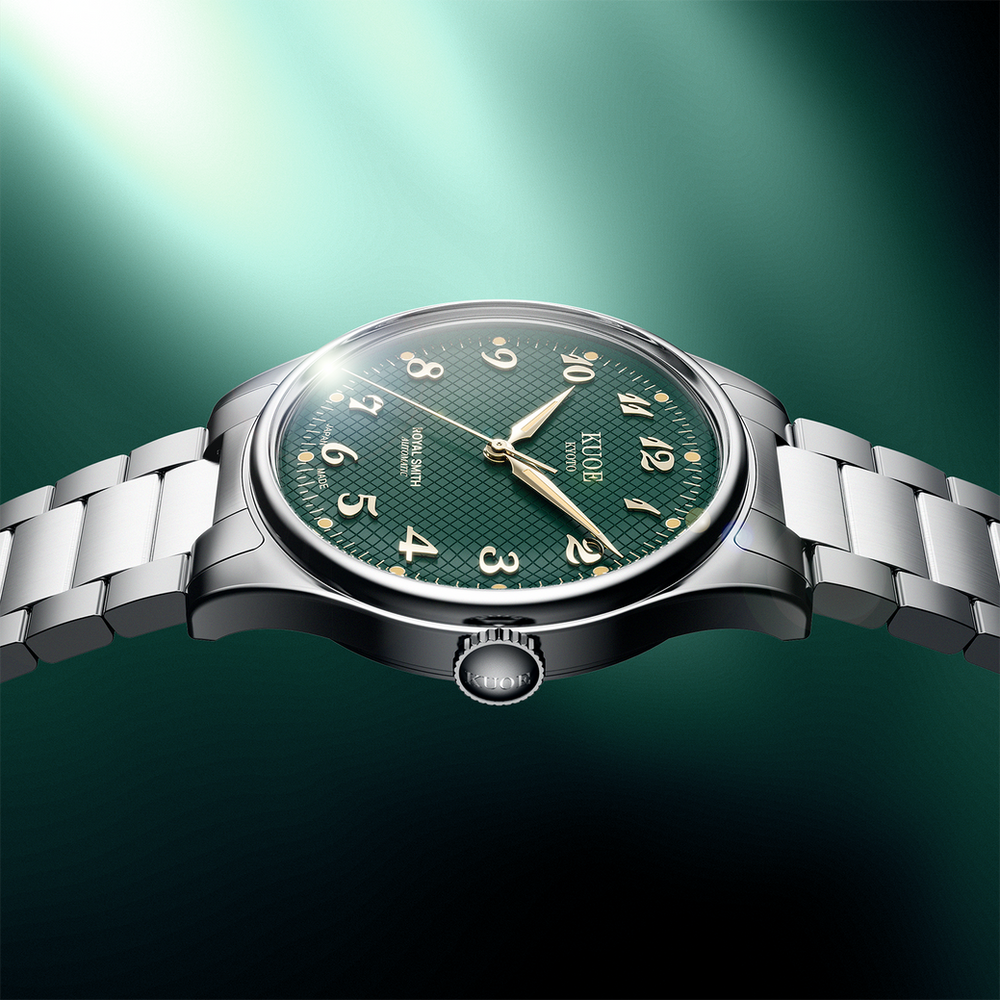 ROYAL SMITH 90-006 Breguet Numerals Silver Case Green Dial thumbnail 4