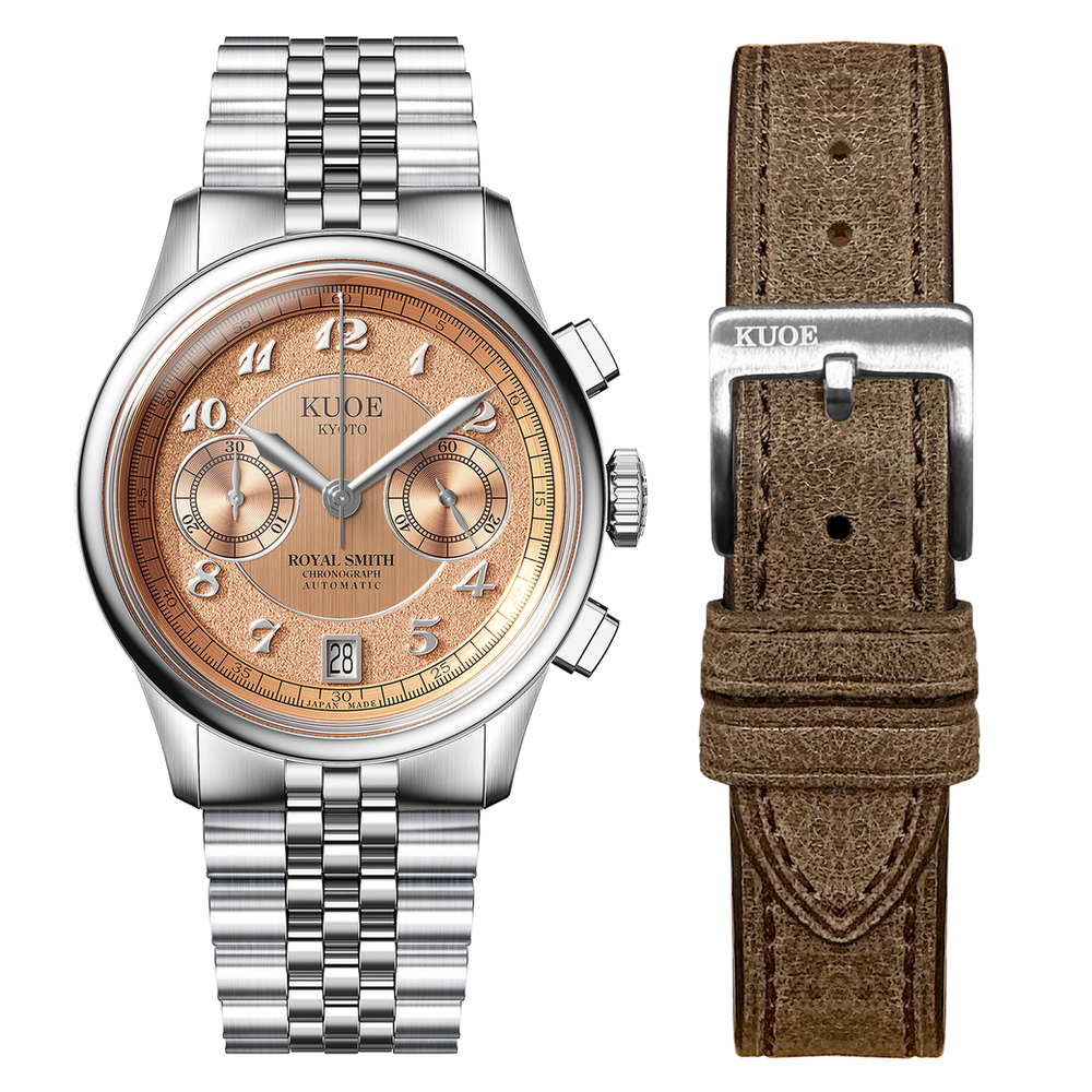 ROYAL SMITH 90-012 Automatic Chronograph, Salmon Pink Dial thumbnail 2