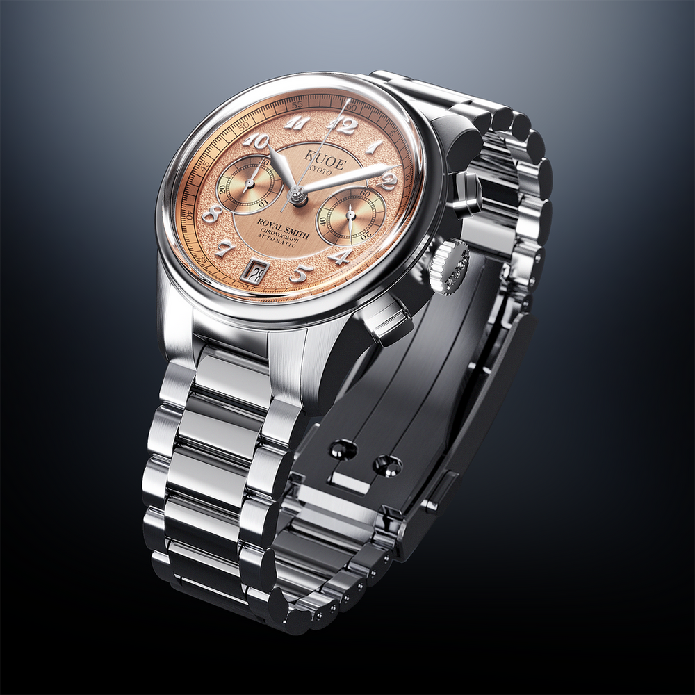 ROYAL SMITH 90-012 Automatic Chronograph, Salmon Pink Dial thumbnail 3