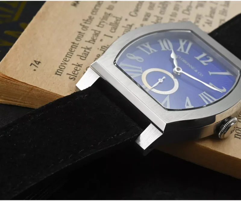 New Barrel Shape Case Enamel Dial 36mm Luxury Men's Business Dress Watch ETA 7001 18K Gold/925 Silver SN0100 thumbnail 2