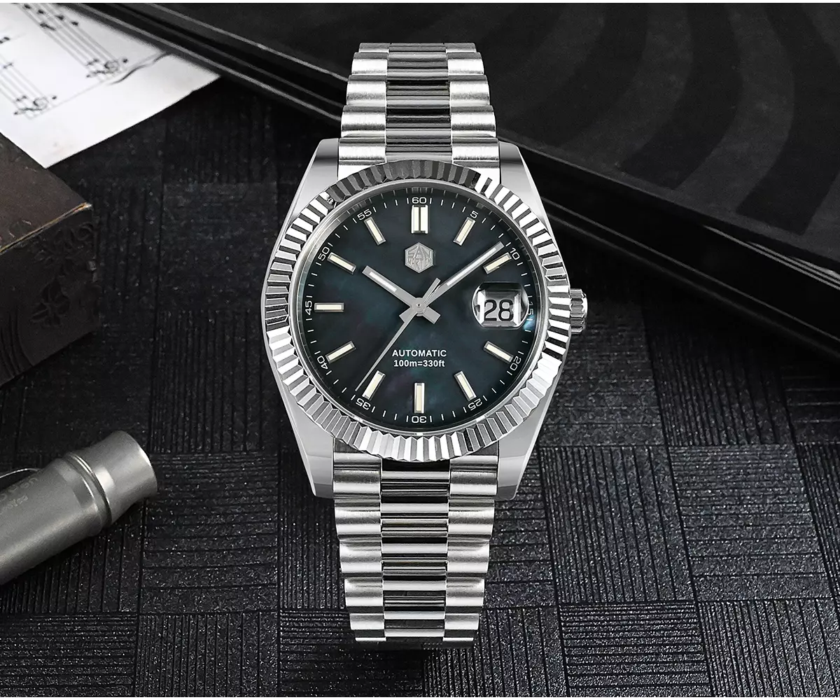 SAN MARTIN 100m waterproof dress watch mechanical watch SN059