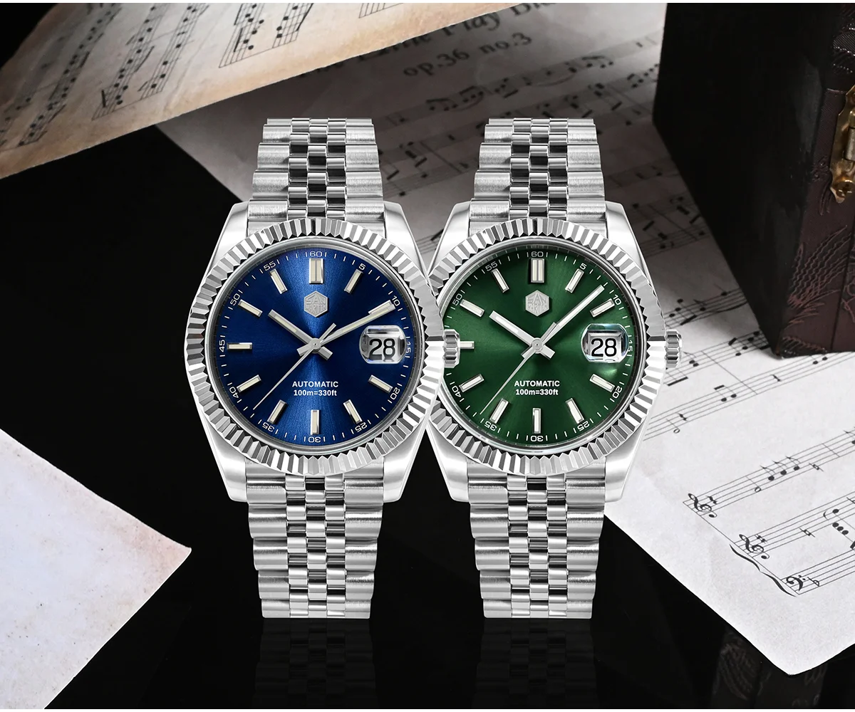 SAN MARTIN 2023 New SN006-G-B2 40mm mechanical vintage diving watch snowflake hands 200 meters waterproof with YN55 movement