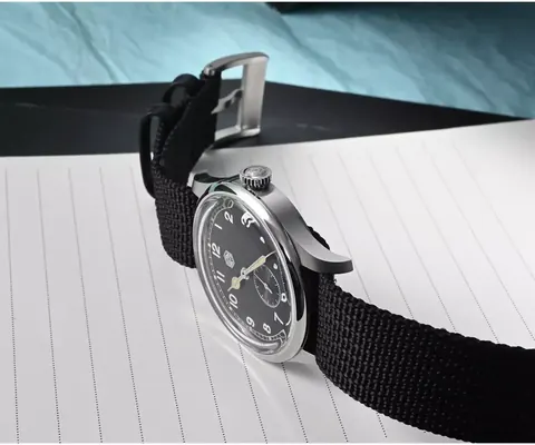 San Martin 36MM Pilot Style Watch Nylon Strap with Ronda 6004 quartz movement 10Bar SN0105-G-XA