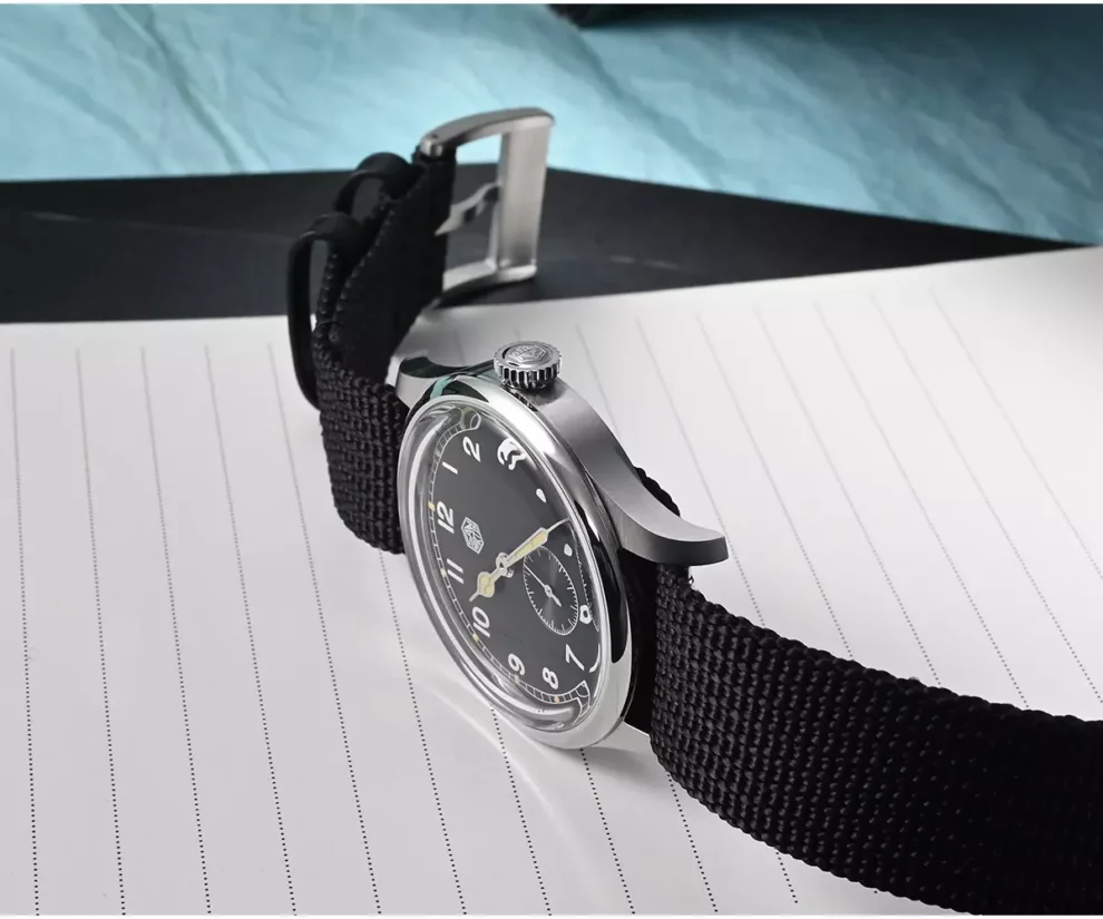 San Martin 36MM Pilot Style Watch Nylon Strap with Ronda 6004 quartz movement 10Bar SN0105-G-XA