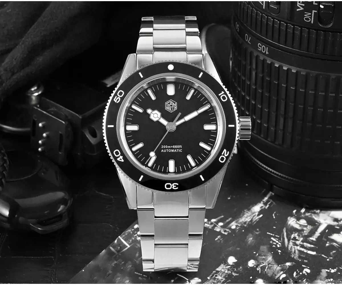 SAN MARTIN 37mm mechanical military pilot watch 100 meters waterproof with Miyota 8215 SN034-G