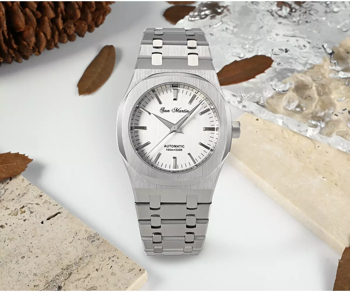 San Martin 38mm Sports Mechanical Watch with Miyota 8215 Movement SN044-G with stainless steel bracelet thumbnail 2