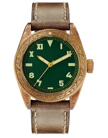 San Martin Bronze Diving Watch Men's Carved Watch SN061-T