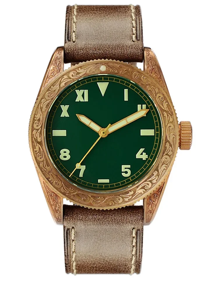 San Martin Bronze Diving Watch Men's Carved Watch SN061-T