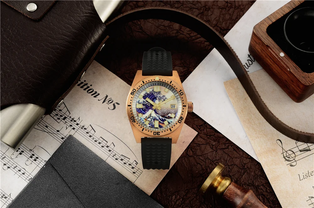 San Martin Bronze Luminous Diving Watch Sapphire Crystal SN007-Q thumbnail 2