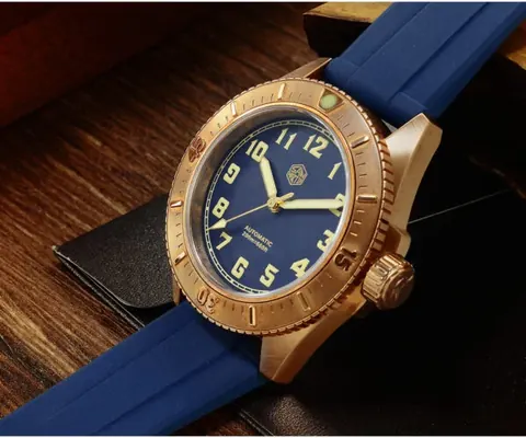 San Martin diving watch simple watch male bronze watch SN040-Q with hexagonal logo