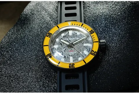 San Martin limited Edition Damascus watch DLC Black SN001