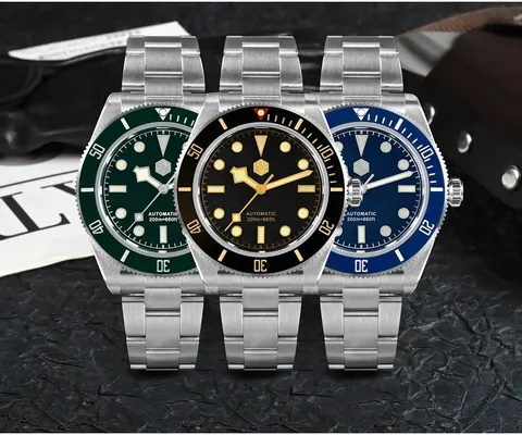 SAN MARTIN mechanical diving watch 200 meters waterproof SN004-G-V3 with pencil hands