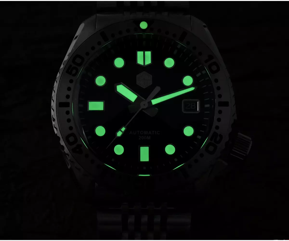 SAN MARTIN mechanical diving watch 200 meters waterproof SN046-G thumbnail 2
