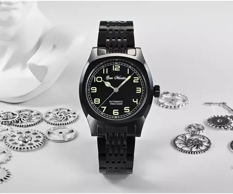 SAN MARTIN mechanical vintage diving watch 200 meters waterproof snowflake hands SN006-G-2