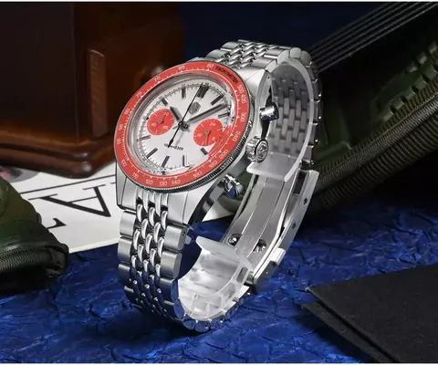 San Martin New Chronograph VK64 Quartz Watch Original Design 39.5mm Men Sports Business Dress Watches Waterproof 100m SN0116-JS