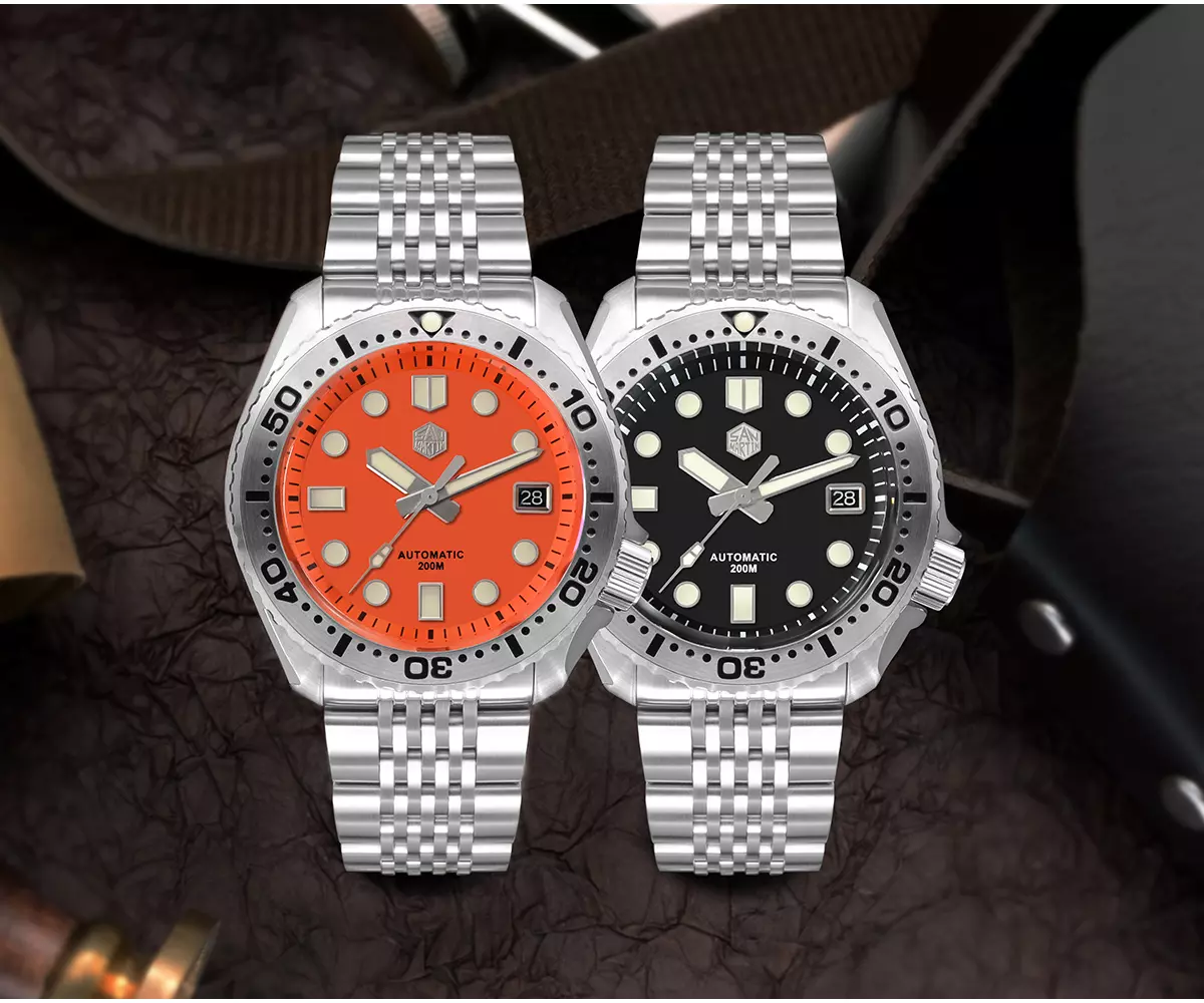 San Martin New SN0107-B4 38mm PT5000/SW200 movement Vintage Snowflake Hands Men Watch Explore Climbing Series Mechanical with 10Bar BGW-9