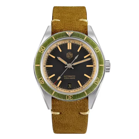 San Martin New SN0116-B2 39.5mm NH35 Original Design Men Sports Watch Automatic Mechanical Waterproof 200m Aging Effect