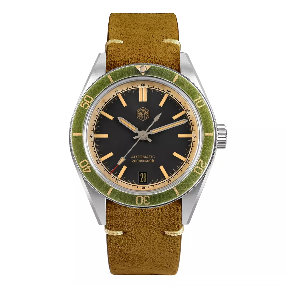 San Martin New SN0116-B2 39.5mm NH35 Original Design Men Sports Watch Automatic Mechanical Waterproof 200m Aging Effect