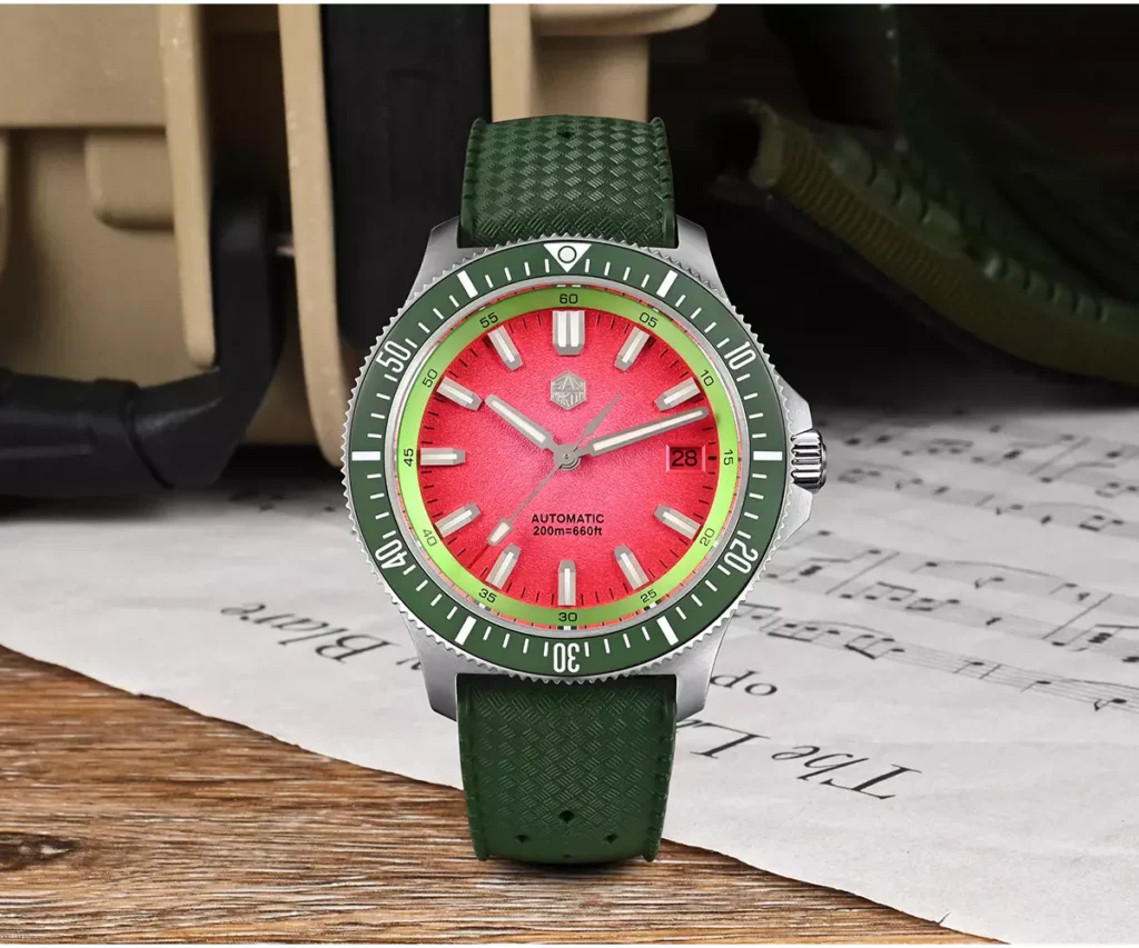 San Martin New SN0118-G1 40mm NH35 Original Design Fashion Men Sports Watch Automatic Mechanical Waterproof 200m Gradient Red Dial thumbnail 2